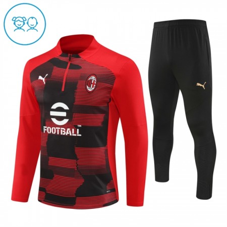 Lasten AC Milan Training Huppari 2024-25 Punainen 1/4-Zip